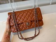 Chanel Classic Flap Bag Silver Chain In Brown Size 25cm - 4