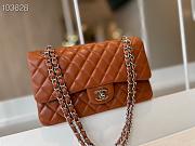 Chanel Classic Flap Bag Silver Chain In Brown Size 25cm - 5