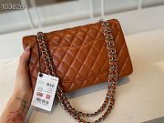 Chanel Classic Flap Bag Silver Chain In Brown Size 25cm - 6