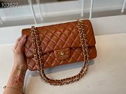 Chanel Classic Flap Bag Golden Chain In Brown Size 25cm - 4