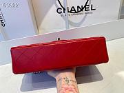 Chanel Classic Flap Bag Silver Chain In Red Size 25cm - 4