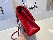 Chanel Classic Flap Bag Silver Chain In Red Size 25cm - 5