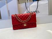 Chanel Classic Flap Bag Golden Chain In Red Size 25cm - 1