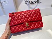 Chanel Classic Flap Bag Golden Chain In Red Size 25cm - 6