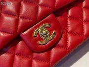 Chanel Classic Flap Bag Golden Chain In Red Size 25cm - 4