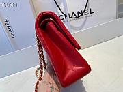 Chanel Classic Flap Bag Golden Chain In Red Size 25cm - 3