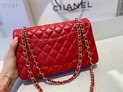 Chanel Classic Flap Bag Golden Chain In Red Size 25cm - 2
