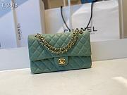 Chanel Classic Flap Bag Golden Chain In Green 25cm - 1