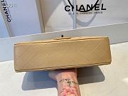 Chanel Classic Flap Bag Golden Chain In Light Beige Size 25cm - 3