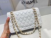 Chanel Classic Flap Bag Lamskin Golden Chain In White Size 25cm - 3