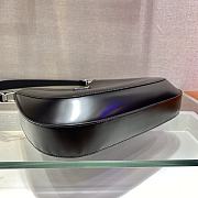 Prada Cleo Brushed Leather Shoulder Bag In Black 1BC156 Size 30x18.5x4cm - 3
