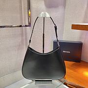 Prada Cleo Brushed Leather Shoulder Bag In Black 1BC156 Size 30x18.5x4cm - 6