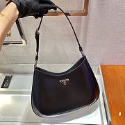 Prada Cleo Brushed Leather Shoulder Bag In Black 1BC156 Size 30x18.5x4cm - 5