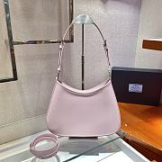 Prada Cleo Brushed Leather Shoulder Bag In Pink 1BC156 Size 30x18.5x4cm - 2