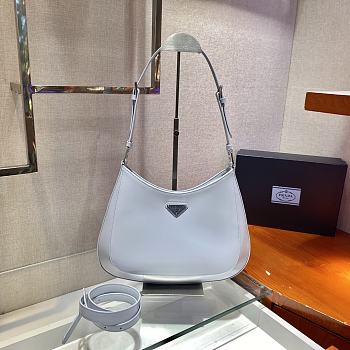 Prada Cleo Brushed Leather Shoulder Bag InLight Blue 1BC156 Size 30x18.5x4cm
