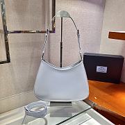 Prada Cleo Brushed Leather Shoulder Bag InLight Blue 1BC156 Size 30x18.5x4cm - 5