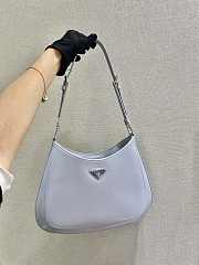 Prada Cleo Brushed Leather Shoulder Bag InLight Blue 1BC156 Size 30x18.5x4cm - 6