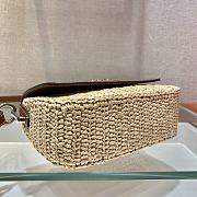Prada Beige Cognac Raffia & Leather Shoulder Bag 1BD243 Size: 20x15x6.5cm - 2