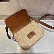 Prada Beige Cognac Raffia & Leather Shoulder Bag 1BD243 Size: 20x15x6.5cm - 5