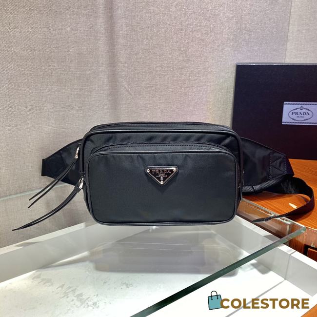 Prada Black Nylon Belt Bag 1BL010 Size 21x12x7.5cm - 1