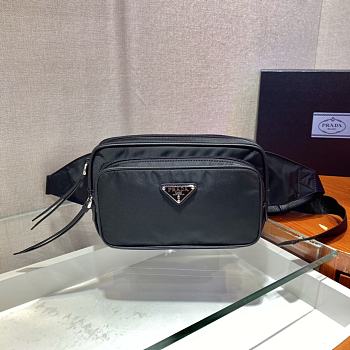 Prada Black Nylon Belt Bag 1BL010 Size 21x12x7.5cm