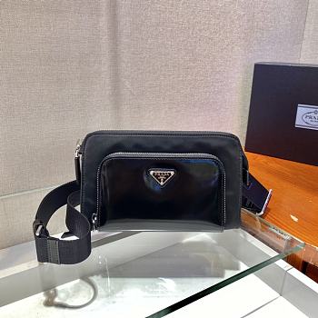 Prada Black Nero Leather 2VH130 Size 22x14x2.5cm