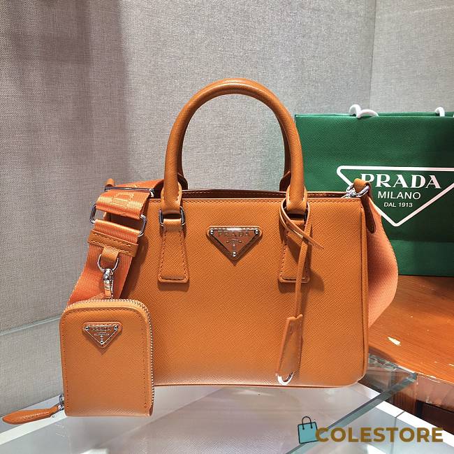 Prada Galleria Small Saffiano In Orange Leather Bags 1BA296 Size 23x16.5x10cm - 1