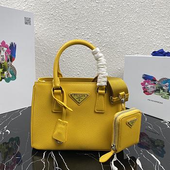 Prada Galleria Small Saffiano In Yellow Leather Bags 1BA296 Size 23x16.5x10cm