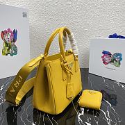 Prada Galleria Small Saffiano In Yellow Leather Bags 1BA296 Size 23x16.5x10cm - 5