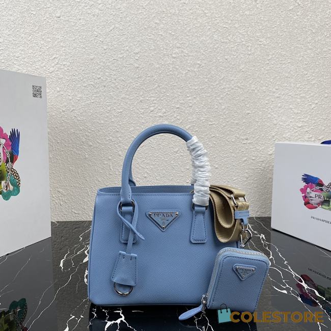 Prada Galleria Small Saffiano In Blue Leather Bags 1BA296 Size 23x16.5x10cm - 1