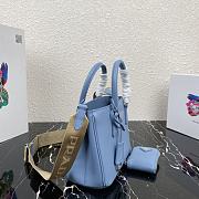 Prada Galleria Small Saffiano In Blue Leather Bags 1BA296 Size 23x16.5x10cm - 6