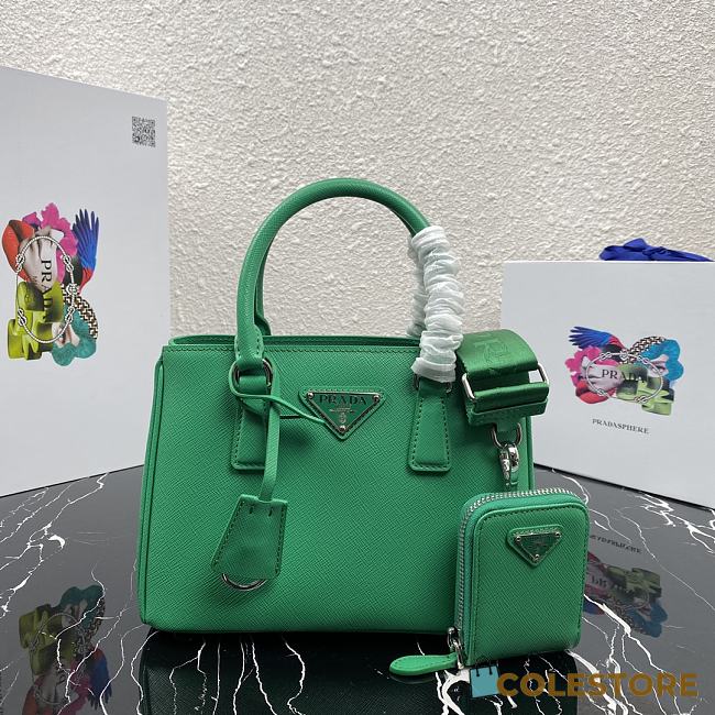 Prada Galleria Small Saffiano In Green Leather Bags 1BA296 Size 23x16.5x10cm - 1