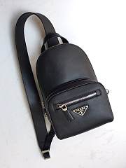 Prada Black Saffiano Crossbody Backpack 2VZ031 Size 18x28x9.5cm - 6