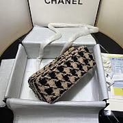 Chanel 19 Small Flap Bag in Black And Pink Houndstooth Tweed Size 20cm - 5