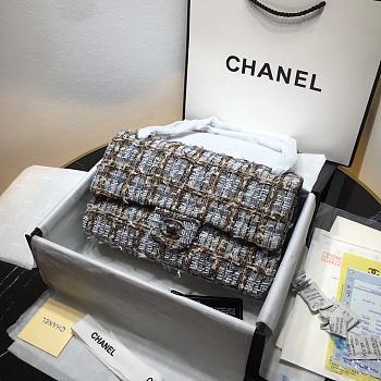 Chanel Flap Bag Woolen Cloth Size 20cm