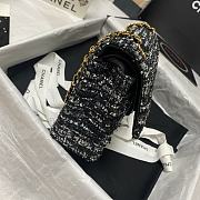 Chanel Extra Mini Classic Tweed Bag In Black A69900 Size 25.5cm - 6