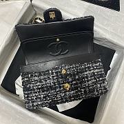 Chanel Extra Mini Classic Tweed Bag In Black A69900 Size 25.5cm - 5