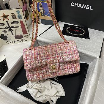 Chanel Extra Mini Classic Tweed Bag In Pink A69900 Size 25.5cm