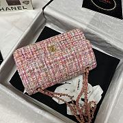 Chanel Extra Mini Classic Tweed Bag In Pink A69900 Size 25.5cm - 2