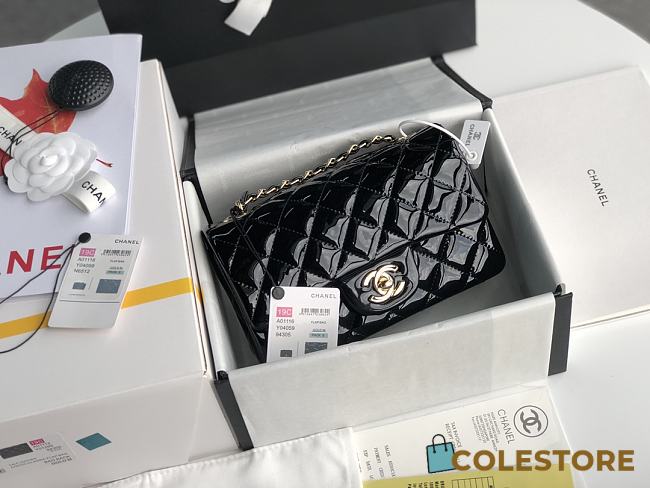 Chanel Mini Flap Bag Patent Leather 20cm - 1