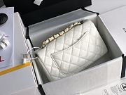 Chanel Mini Flap Bag Patent Leather In White 20cm - 6