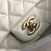 Chanel Mini Flap Bag Patent Leather In White 20cm - 2