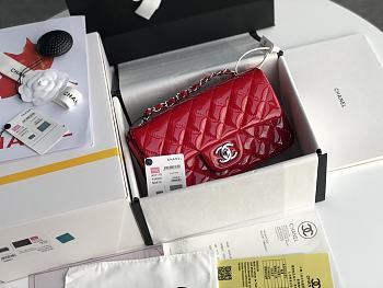 Chanel Mini Flap Bag Patent Leather In Red 20cm
