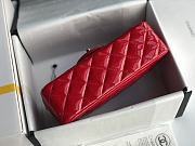 Chanel Mini Flap Bag Patent Leather In Red 20cm - 4