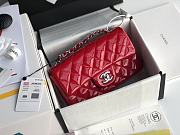 Chanel Mini Flap Bag Patent Leather In Red 20cm - 5
