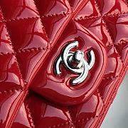 Chanel Mini Flap Bag Patent Leather In Red 20cm - 6