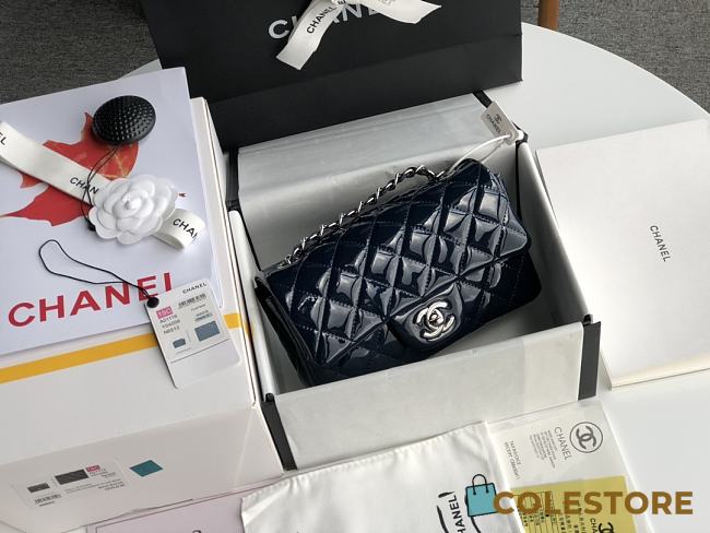 Chanel Mini Flap Bag Patent Leather In Black 1116 20cm - 1