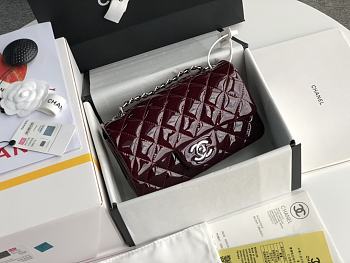 Chanel Mini Flap Bag Shiny Leather In Wine 1116 Size:20cm