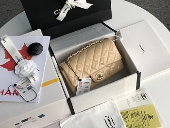 Chanel Mini Flap Bag Patent Leather In Beige 1116 20cm