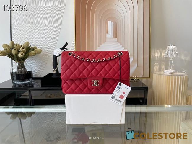 Chanel Medium Classic Bag In Red A58600 Size 25.5cm - 1